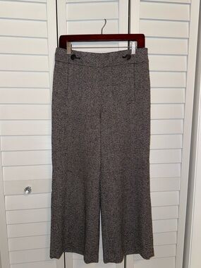 Ann Taylor Wide-Leg Tweed-Effect Pants in Gray